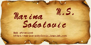 Marina Sokolović vizit kartica